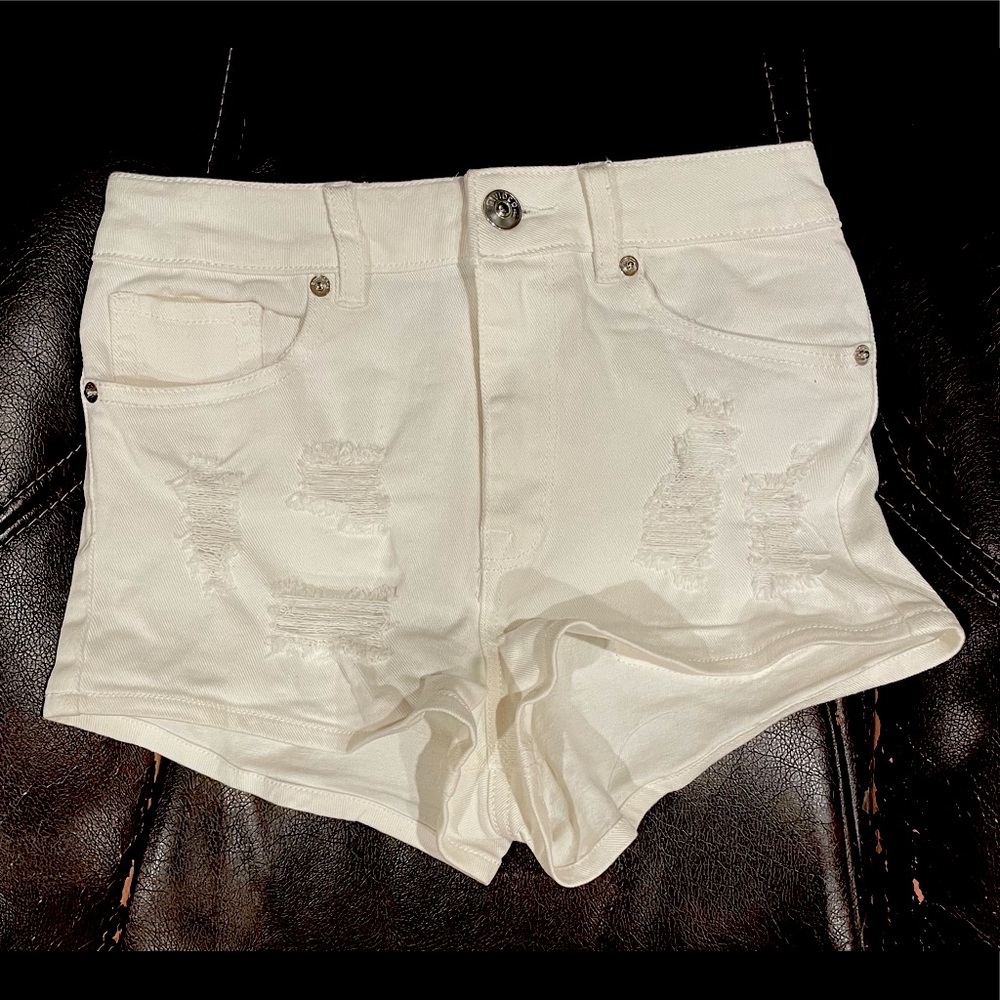 White high waisted shorts